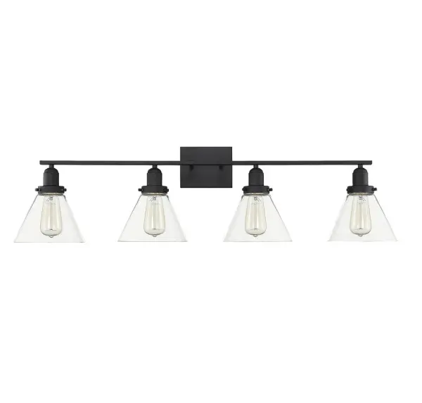 Drake 4-Light Bathroom Vanity Light in Black - alternate view
