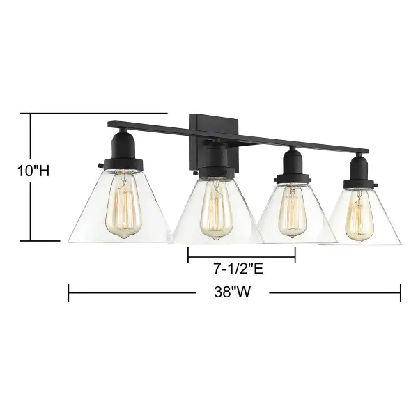 Drake 4-Light Bathroom Vanity Light in Black - Image 7