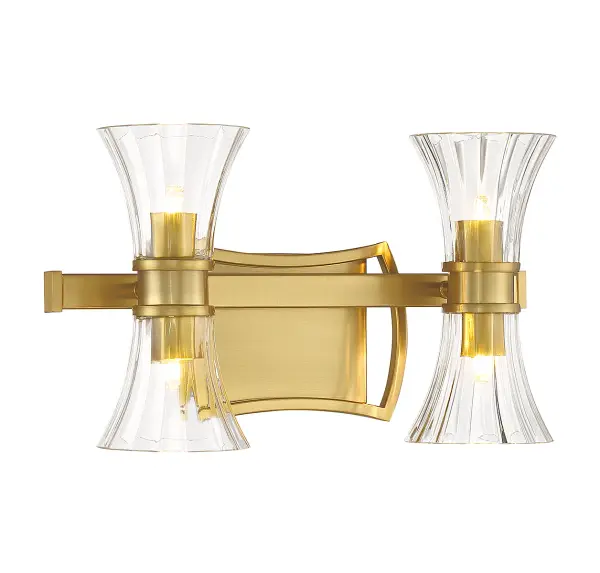 Bennington 4-Light LED Bathroom Vanity Light in Warm Brass - Image 3