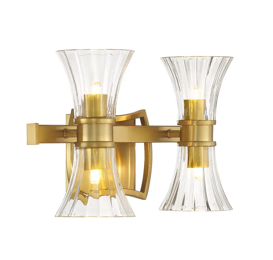 Bennington 4-Light LED Bathroom Vanity Light in Warm Brass - Image 4