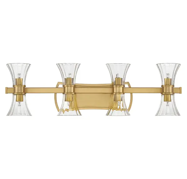 Bennington 8-Light LED Bathroom Vanity Light in Warm Brass - alternate view