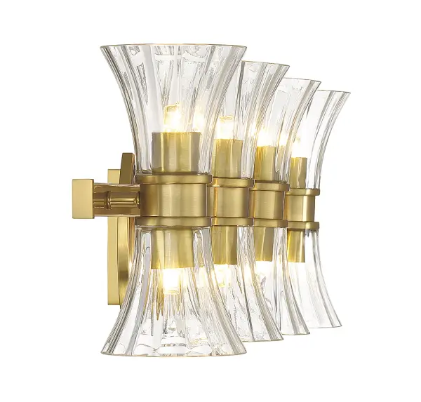 Bennington 8-Light LED Bathroom Vanity Light in Warm Brass - Image 5