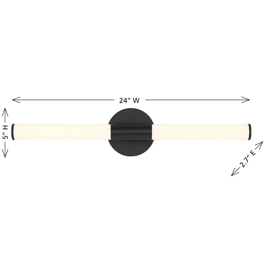 Connor 24" Mini Tube LED Cylinder Vanity Light in Black - Image 7