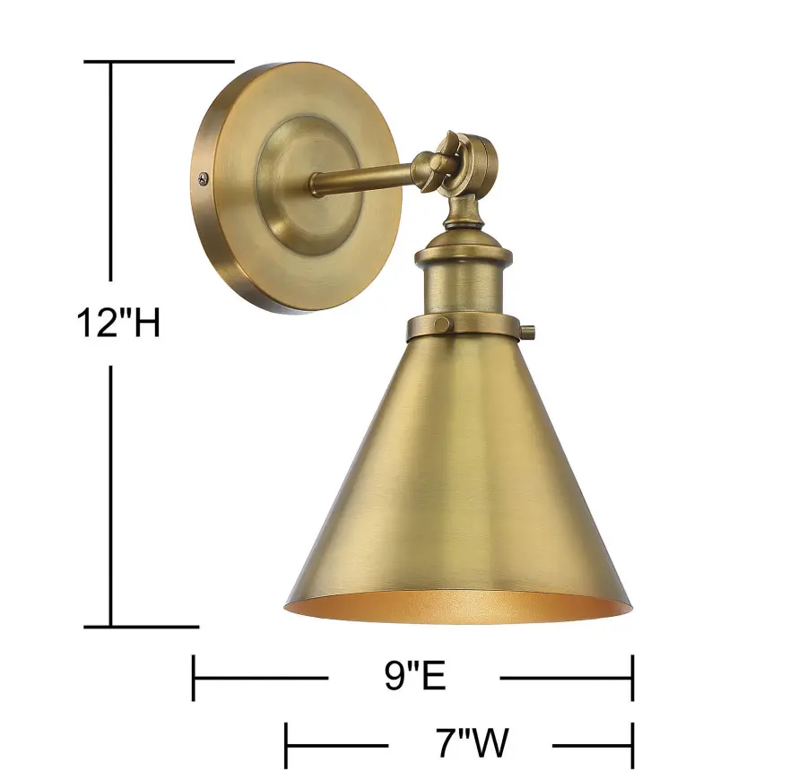 Glenn One Light Wall Sconce in Warm Brass - Image 6