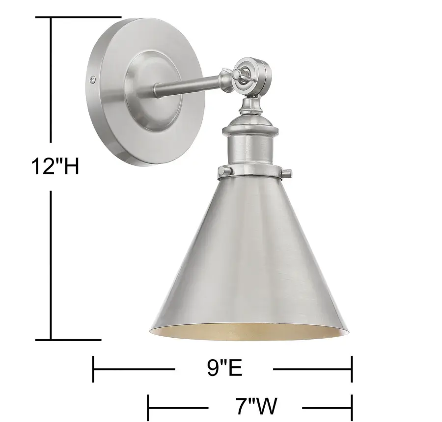 Glenn 1-Light Adjustable Wall Sconce in Satin Nickel - Image 6