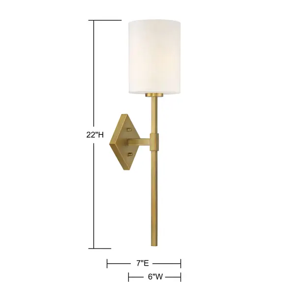 Destin One Light Wall Sconce in Warm Brass - Image 6