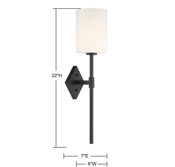 Destin 1-Light Wall Sconce in Matte Black - Image 6