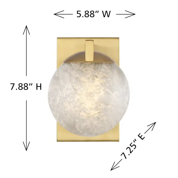 Darien 1-Light Wall Sconce in Warm Brass - Image 6