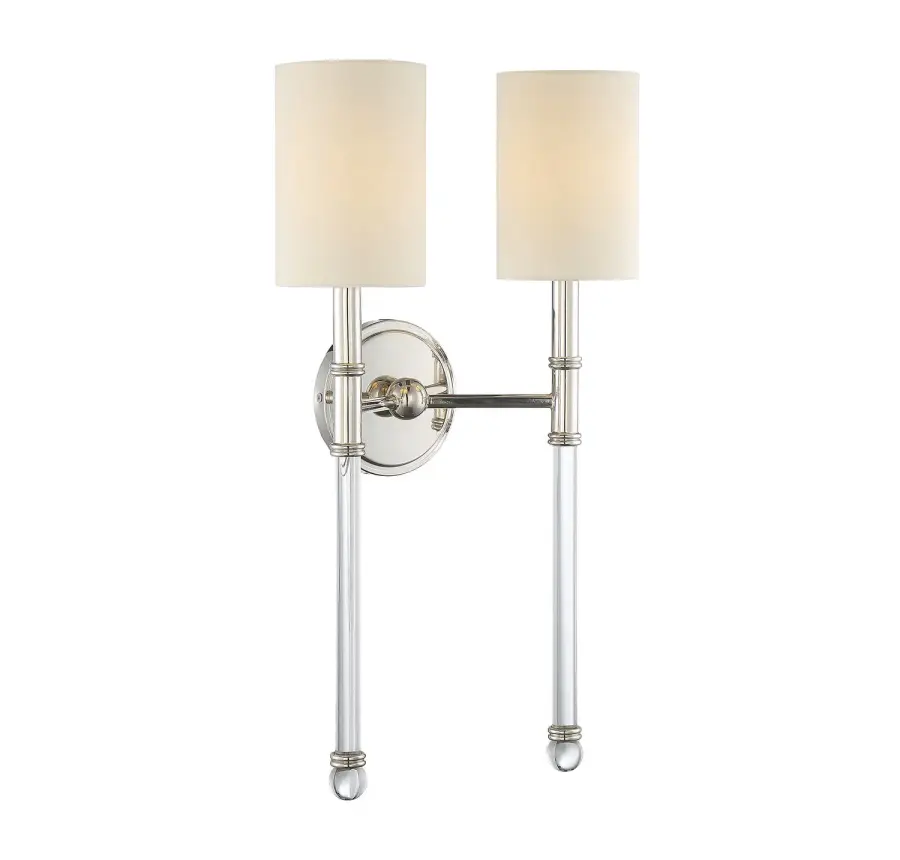 Fremont Two Light Wall Sconce in Polished Nickel - Image 1