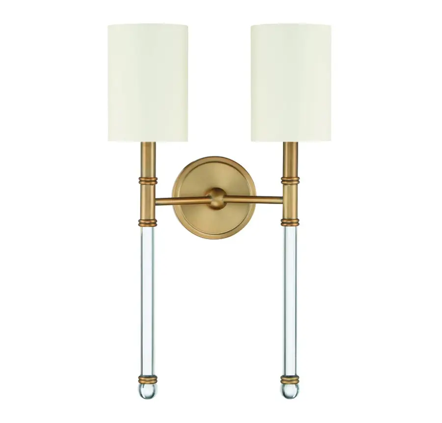 Fremont 2-Light Wall Sconce in Warm Brass - Image 2