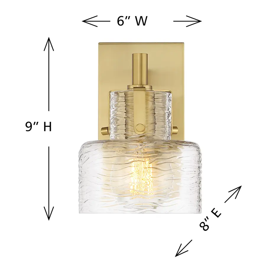 Dover 1-Light Wall Sconce in Warm Brass - Image 6