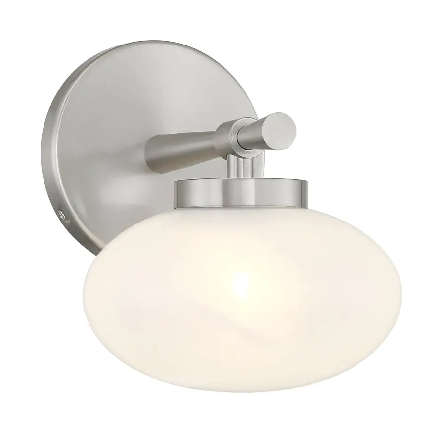 Barrow 1-Light Wall Sconce in Satin Nickel - Image 1