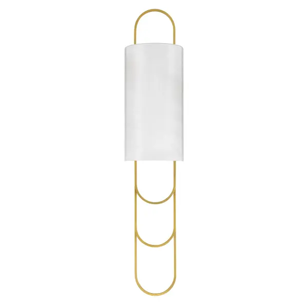 The Tartine LED sconce combines sleek vertical design with jewelry-like detailing. Its stunning strie glass shade creates visual interest while the warm brass finish adds timeless elegance to any space. - alternate view