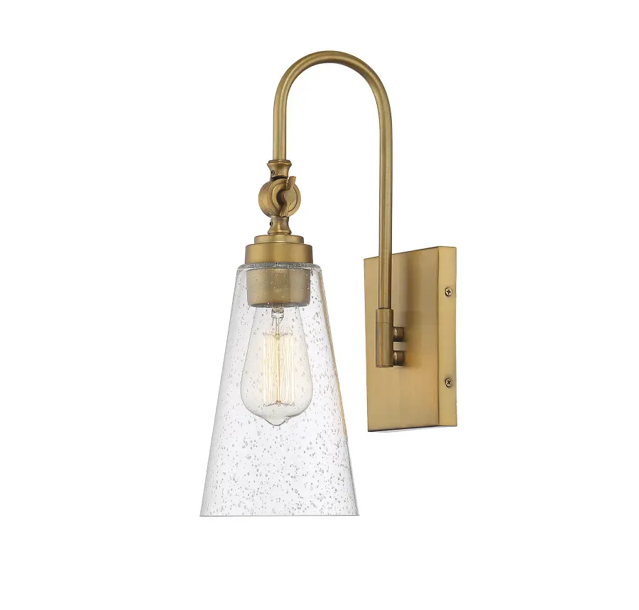York One Light Wall Sconce in Warm Brass - Image 1