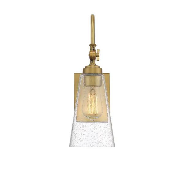 York One Light Wall Sconce in Warm Brass - Image 3