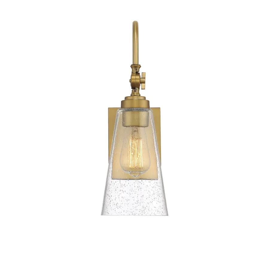 York One Light Wall Sconce in Warm Brass - Image 3