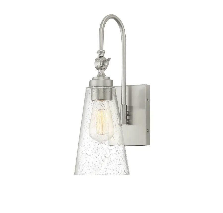 York 1-Light Adjustable Wall Sconce in Satin Nickel - Image 1