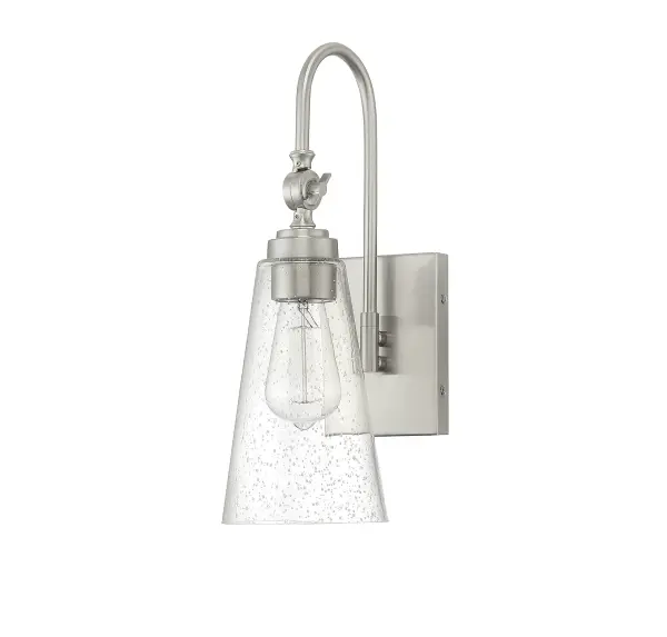 York 1-Light Adjustable Wall Sconce in Satin Nickel - alternate view