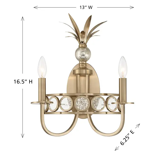 Hearst Two Light Wall Sconce in Noble Brass - Image 6