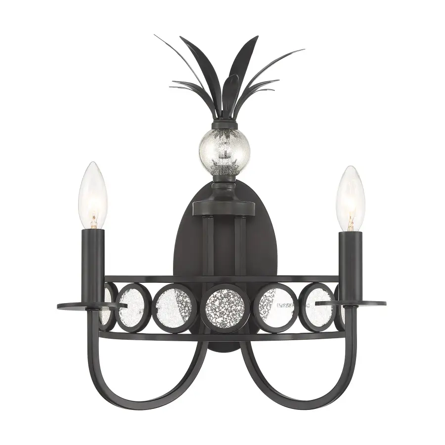 Hearst 2-Light Wall Sconce in Black Tourmaline - Image 1