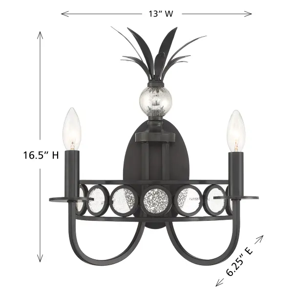 Hearst 2-Light Wall Sconce in Black Tourmaline - Image 6