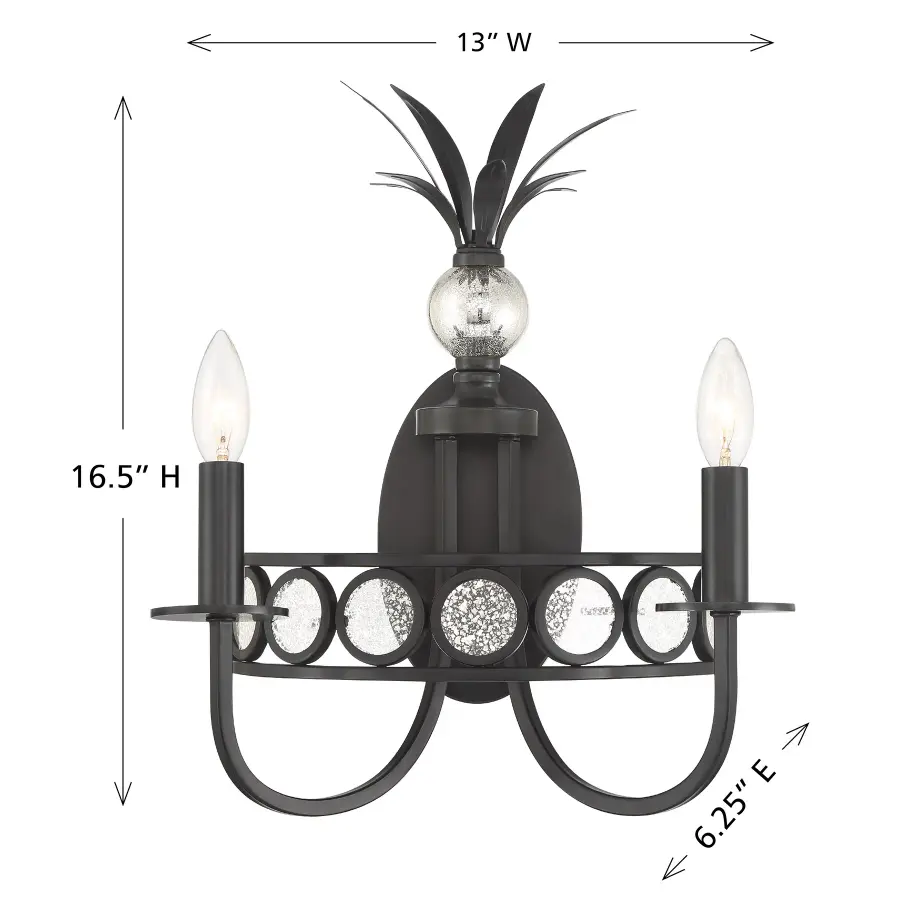 Hearst 2-Light Wall Sconce in Black Tourmaline - Image 6