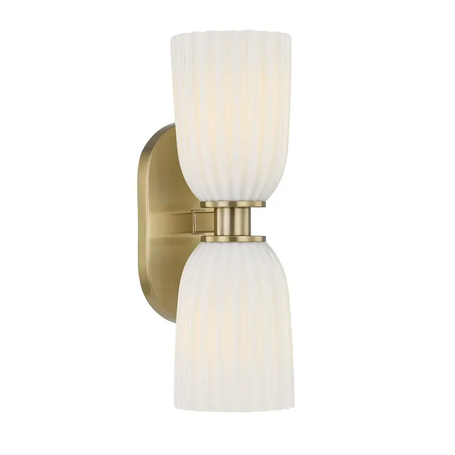 Baldwin 2-Light Wall Wall Sconce in Noble Brass - Image 1
