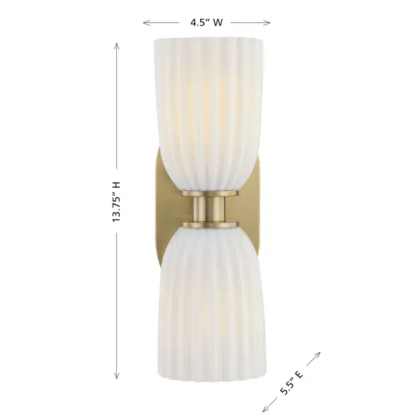 Baldwin 2-Light Wall Wall Sconce in Noble Brass - Image 6