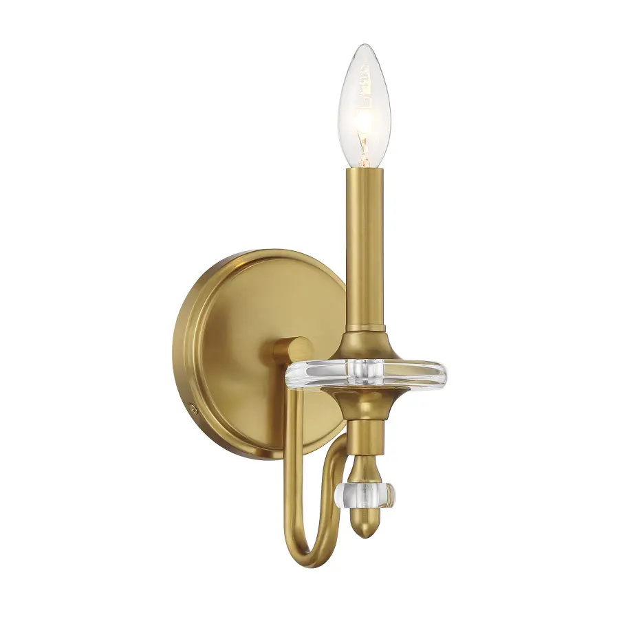 Champlain 1-Light Wall Sconce in Warm Brass - Image 1