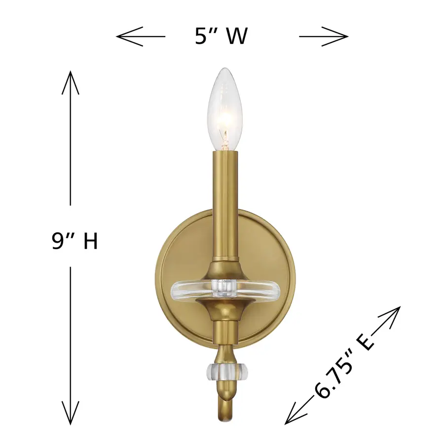 Champlain 1-Light Wall Sconce in Warm Brass - Image 6