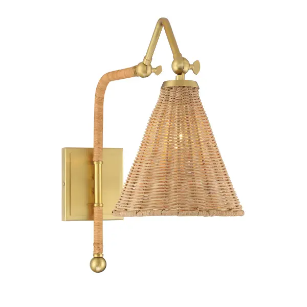 Linell 1-Light Wall Sconce in Warm Brass - Image 1