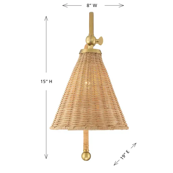 Linell 1-Light Wall Sconce in Warm Brass - Image 6
