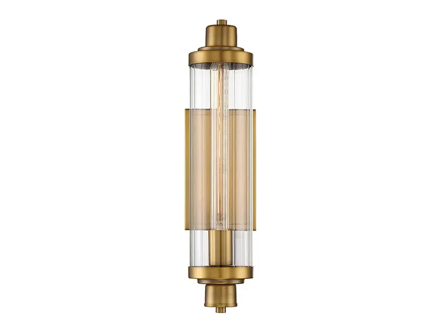 Pike 1-Light Wall Sconce in Warm Brass - Image 1