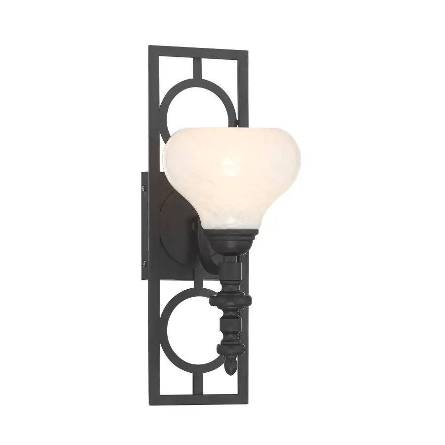 Allston 1-Light Wall Sconce in Matte Black - Image 1