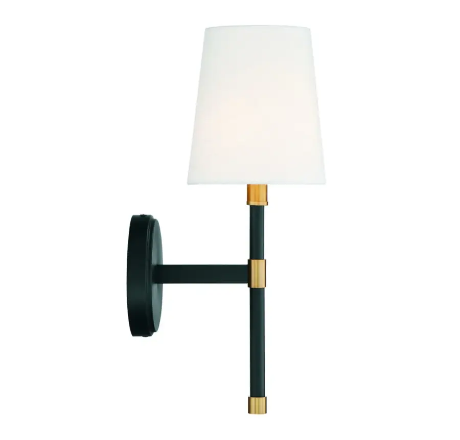 Brody 1-Light Wall Sconce in Matte Black with Warm Brass Accents - Image 5