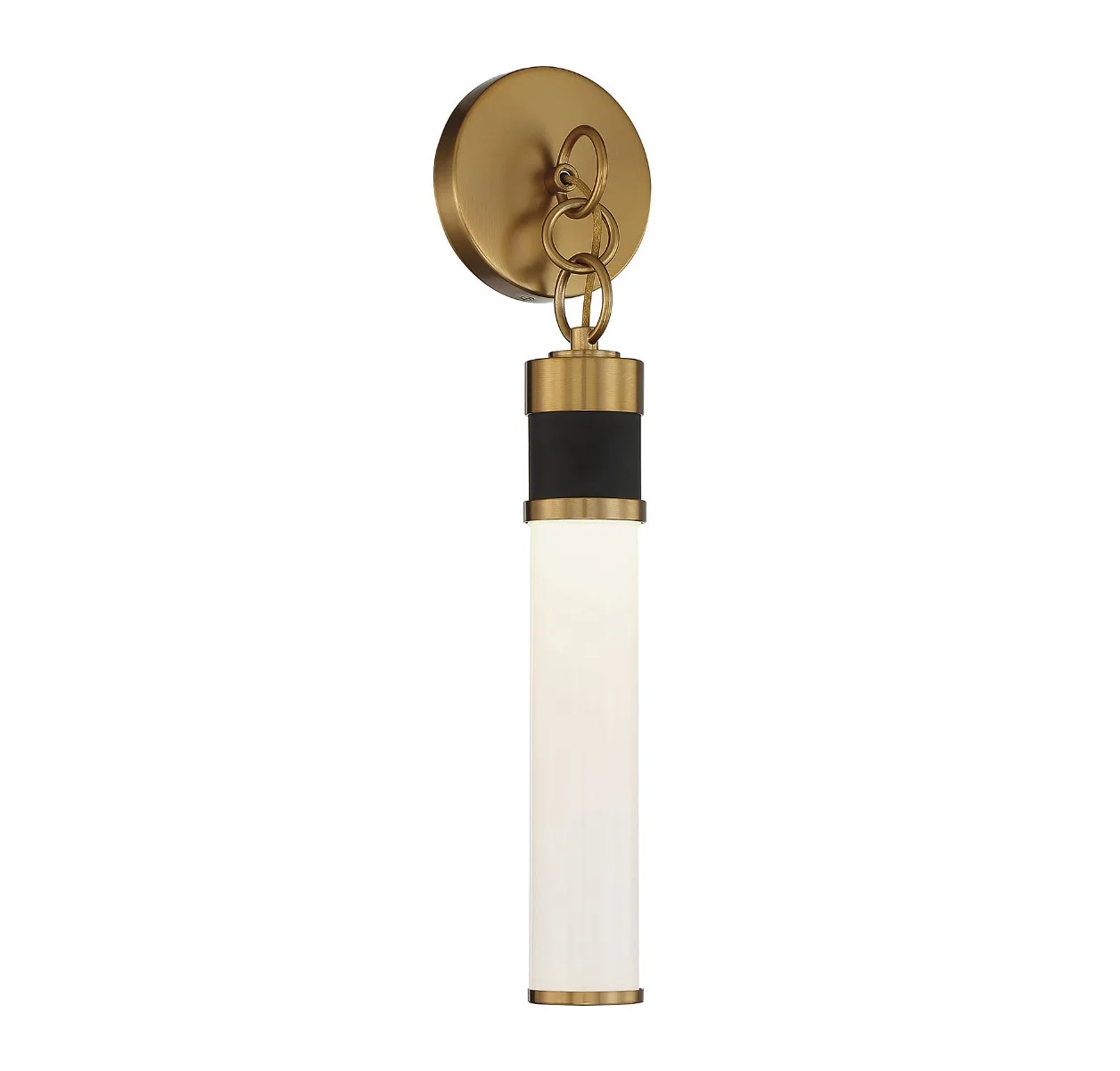 Abel LED Wall Sconce in Matte Black with Warm Brass