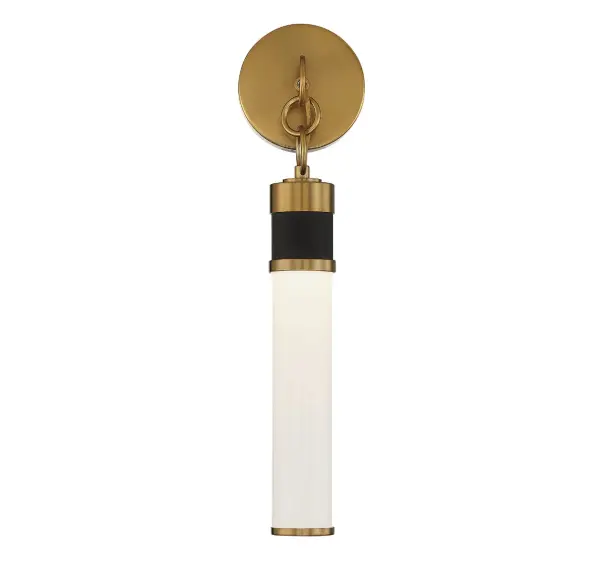 Abel LED Wall Sconce in Matte Black with Warm Brass Accents - Image 3