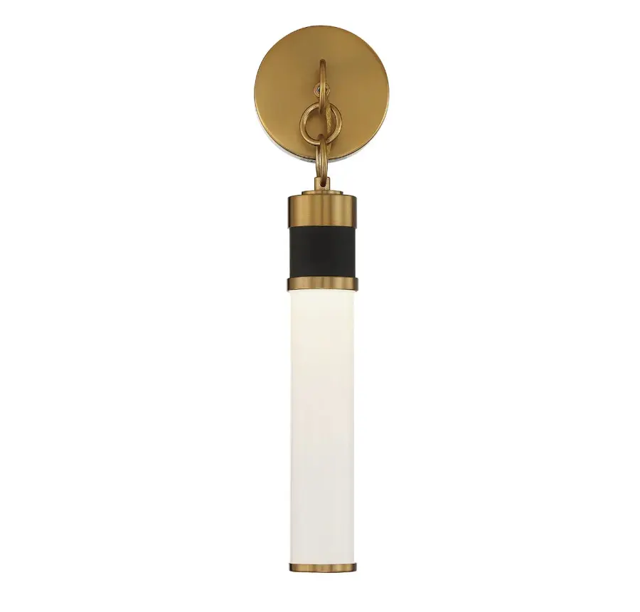 Abel LED Wall Sconce in Matte Black with Warm Brass Accents - Image 3