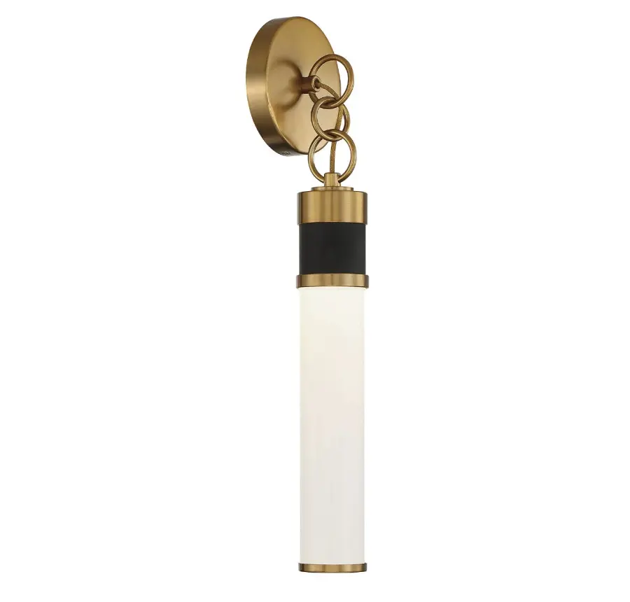 Abel LED Wall Sconce in Matte Black with Warm Brass Accents - Image 4