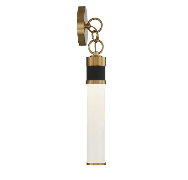 Abel LED Wall Sconce in Matte Black with Warm Brass Accents - Image 5