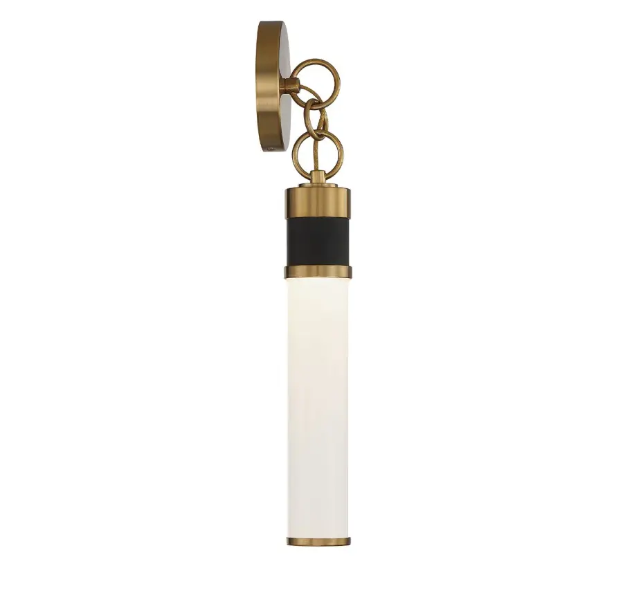 Abel LED Wall Sconce in Matte Black with Warm Brass Accents - Image 5