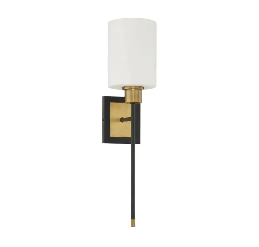 Alvara 1-Light Wall Sconce in Matte Black with Warm Brass Accents - Image 2