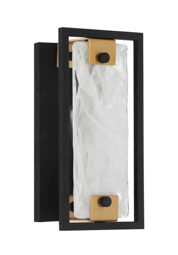 Hayward 1-Light Wall Sconce in Matte Black with Warm Brass Accents - alternate view