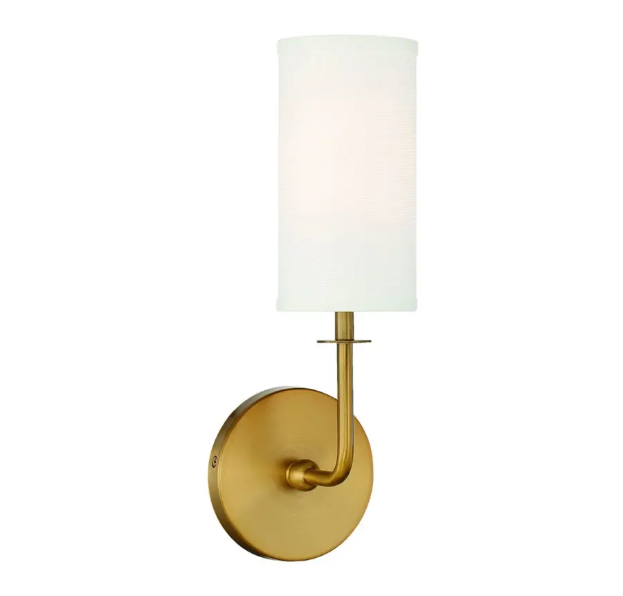 Powell One Light Wall Sconce in Warm Brass - Image 1