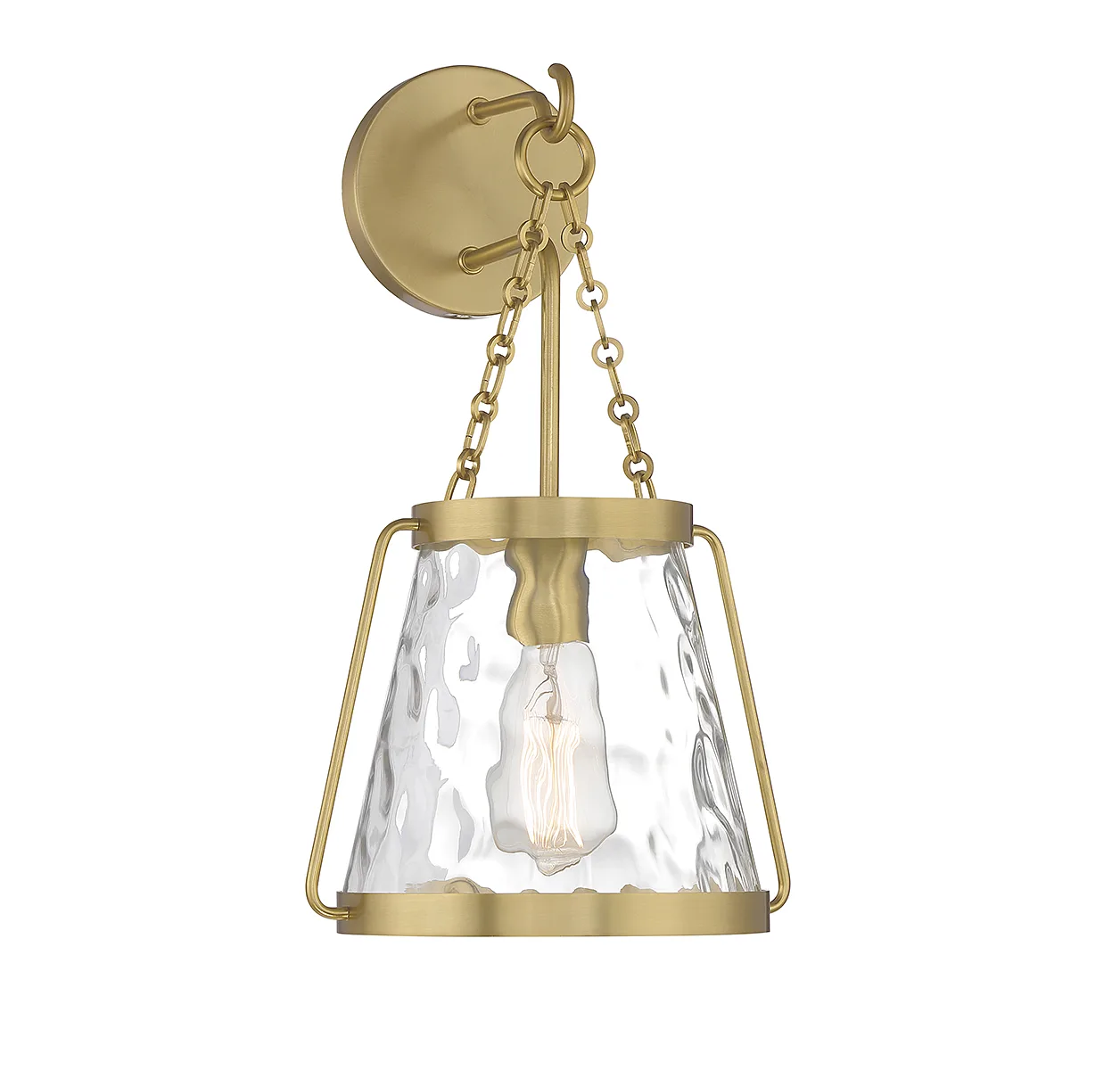 Crawford One Light Wall Sconce in Warm Brass