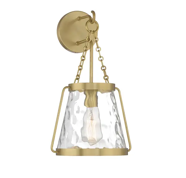 Crawford One Light Wall Sconce in Warm Brass - Image 1