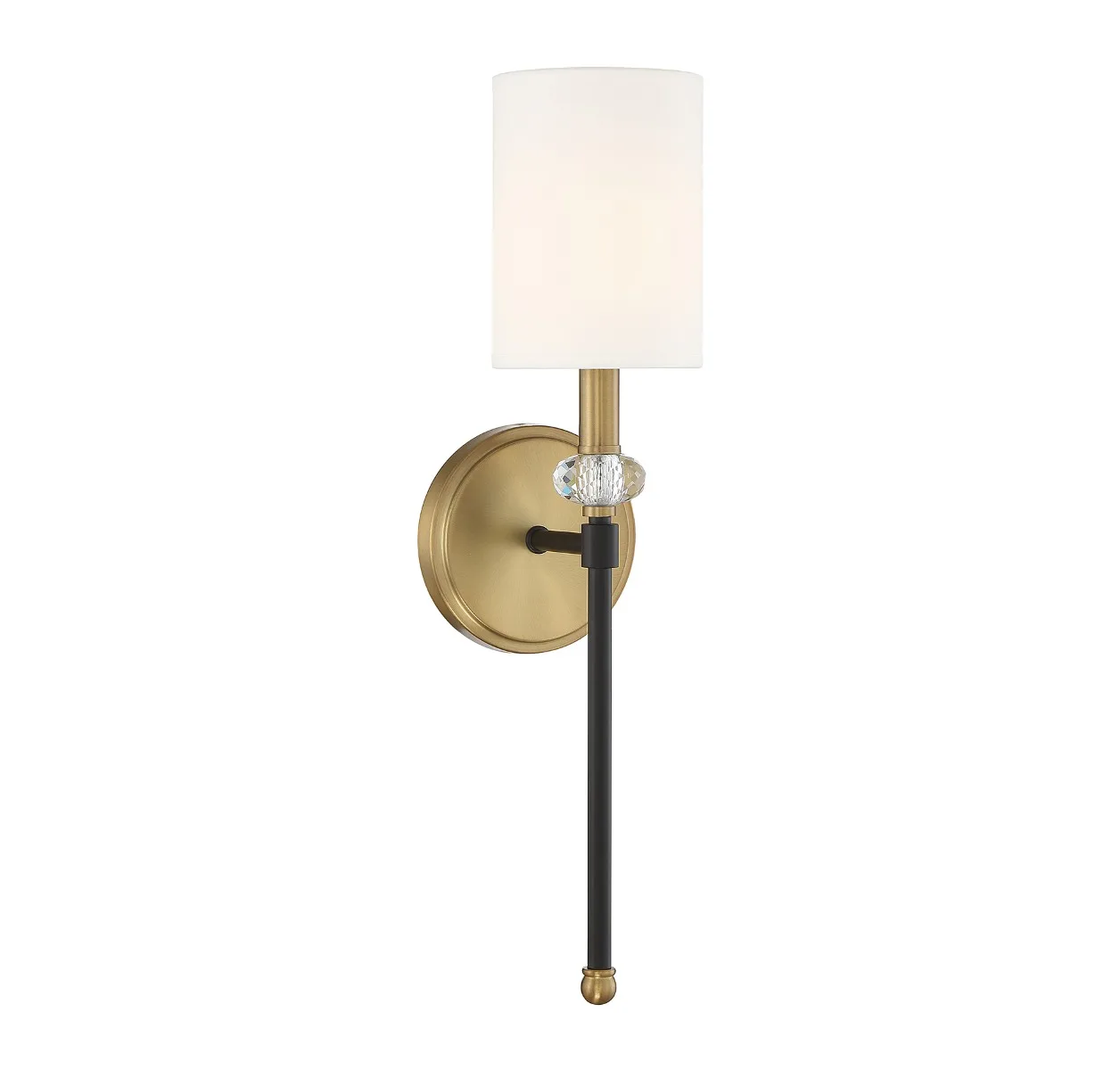 Tivoli One Light Wall Sconce in Matte Black with Warm Brass
