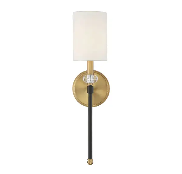 Tivoli 1-Light Wall Sconce in Matte Black with Warm Brass Accents - Image 3