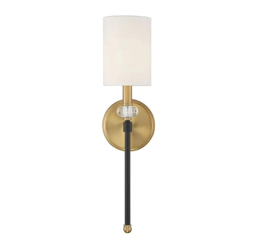 Tivoli 1-Light Wall Sconce in Matte Black with Warm Brass Accents - Image 3
