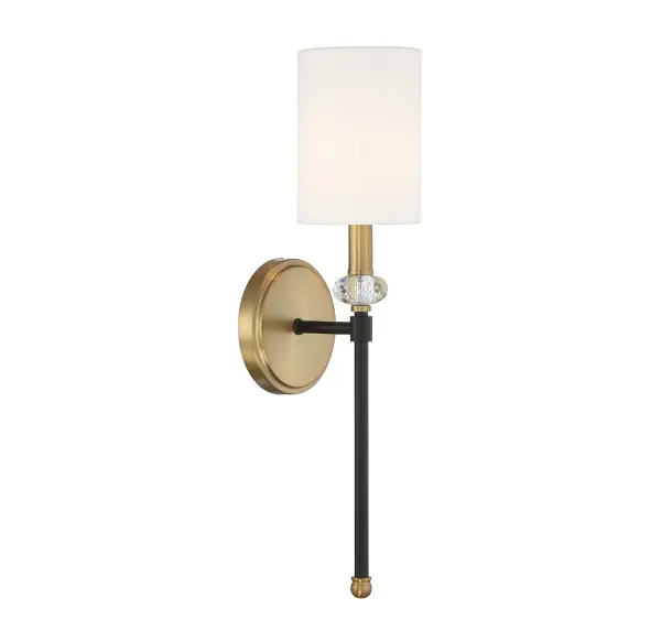 Tivoli 1-Light Wall Sconce in Matte Black with Warm Brass Accents - Image 4